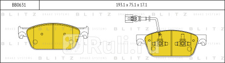 Колодки тормозные дисковые передние vw multivan transporter 03- BLITZ BB0631  для Разные, BLITZ, BB0631