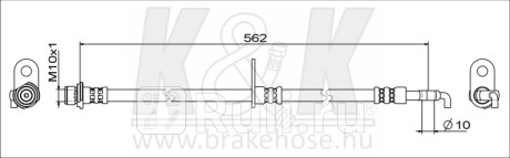 Шланг тормозной toyota camry (_v5_) 2011- задний правый \ ft1884 k&k K&K FT1884  для прочие 2, K&K, FT1884