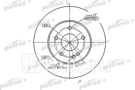 Диск тормозной передн mercedes-benz: c-class 93-00 PATRON PBD2654  для Разные, PATRON, PBD2654